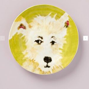 Anthropologie Carole Akins Furry Friends Dessert Plate “Chipper”